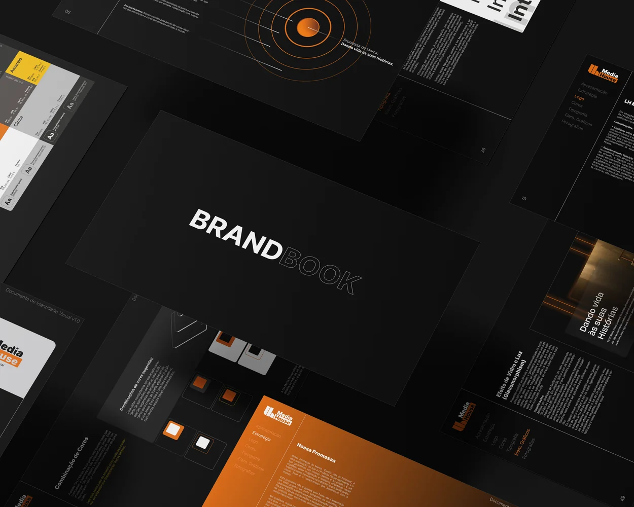 Pranchas do brandbook da LH Media House
