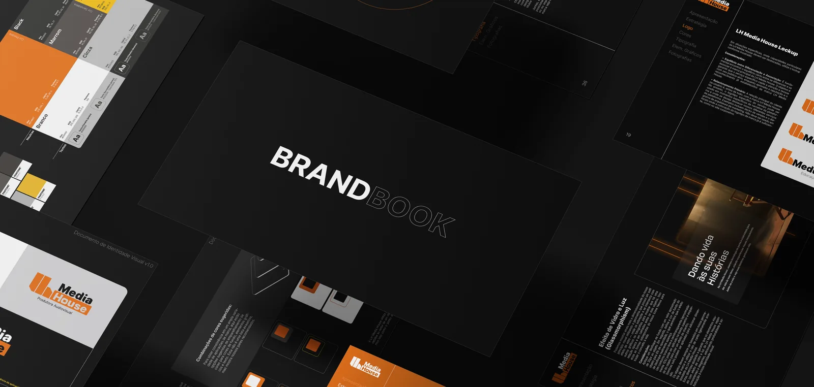 Pranchas do brandbook da LH Media House