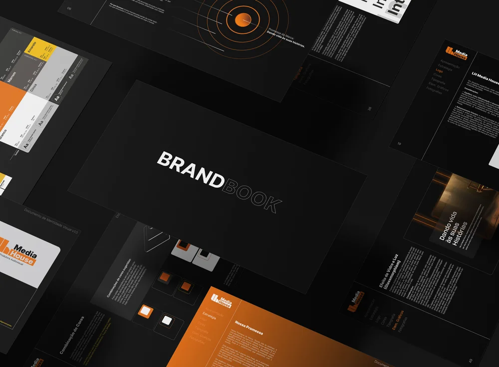 Pranchas do brandbook da LH Media House